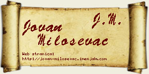 Jovan Miloševac vizit kartica